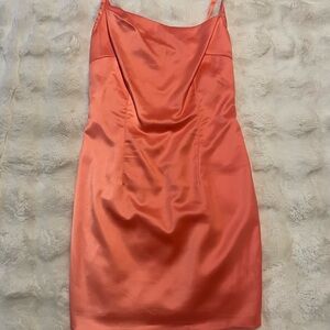 Elegant Coral Mini Dress